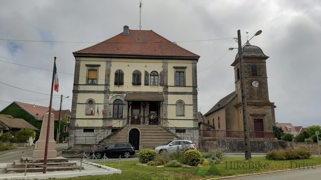 Town hall and church in a quiet French village